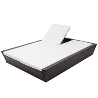 Thumbnail for Outdoor-Lounge-Bett mit Polster Poly Rattan Braun