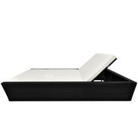 Thumbnail for Outdoor-Lounge-Bett mit Polster Poly Rattan Schwarz