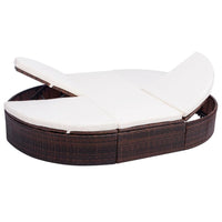 Thumbnail for Outdoor-Lounge-Bett mit Polster Poly Rattan Braun