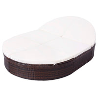 Thumbnail for Outdoor-Lounge-Bett mit Polster Poly Rattan Braun