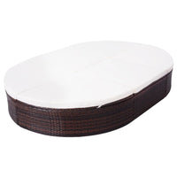 Thumbnail for Outdoor-Lounge-Bett mit Polster Poly Rattan Braun