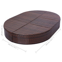 Thumbnail for Outdoor-Lounge-Bett mit Polster Poly Rattan Braun