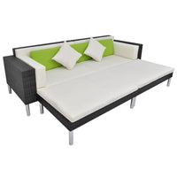 Thumbnail for 4-tlg. Garten-Lounge-Set mit Auflagen Poly Rattan Schwarz
