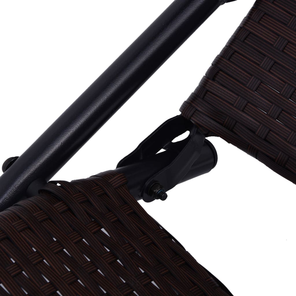 Sonnenliege Klappbar Poly Rattan Braun