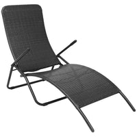 Thumbnail for Sonnenliege Klappbar Poly Rattan Schwarz