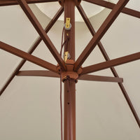 Thumbnail for Sonnenschirm 270×270 cm Holzstange Cremeweiß