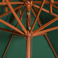 Thumbnail for Doppeldeck Sonnenschirm 270×270 cm Holzstange Grün