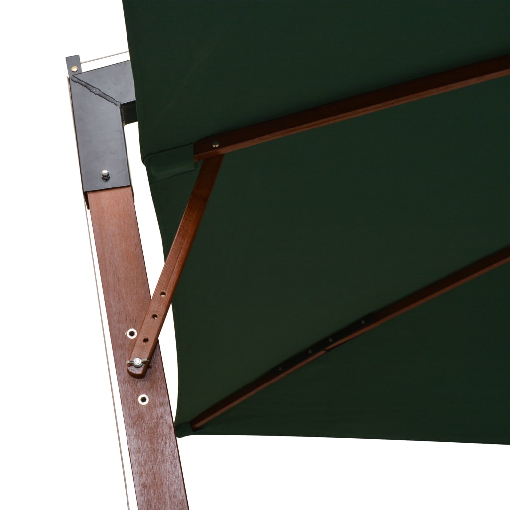 Sonnenschirm Ampelschirm 300 x 300 cm Holzmast Grün