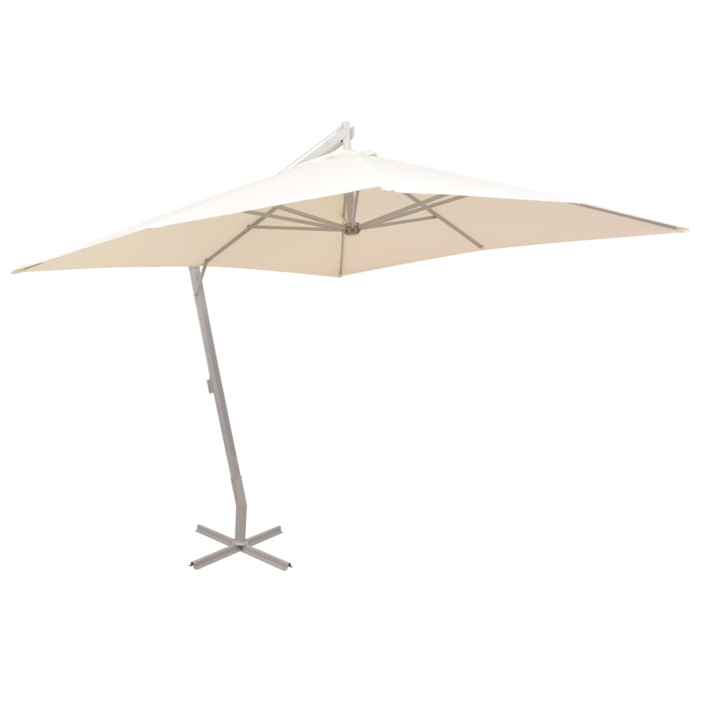 Sonnenschirm Ampelschirm 300 x 300 cm Sand Aluminiummast