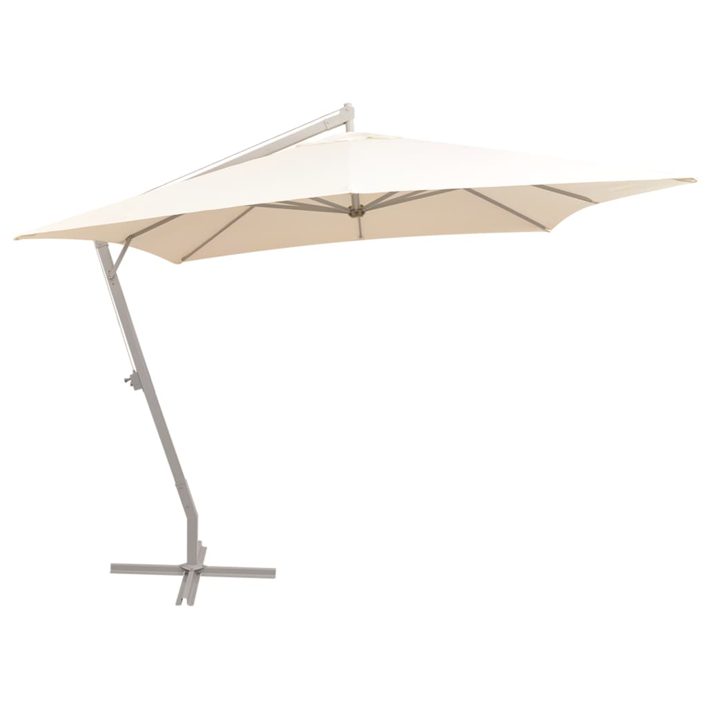 Sonnenschirm Ampelschirm 300 x 300 cm Sand Aluminiummast