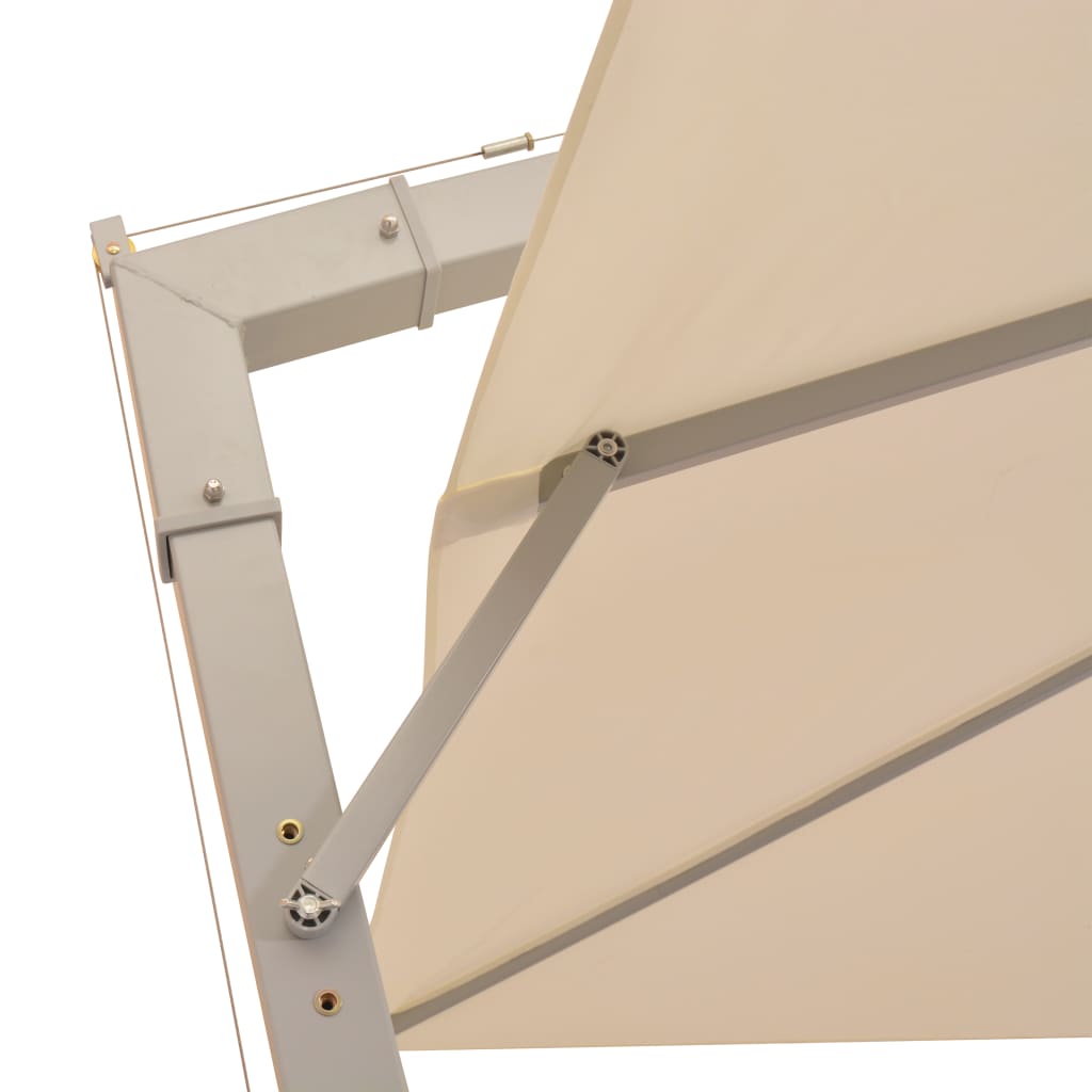 Sonnenschirm Ampelschirm 300 x 300 cm Sand Aluminiummast