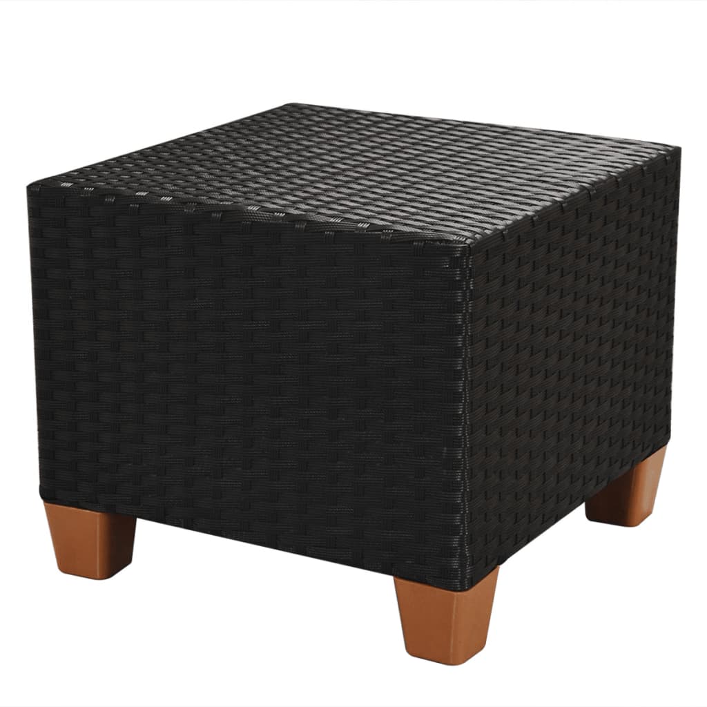 7-tlg. Garten-Lounge-Set mit Auflagen Poly Rattan Schwarz