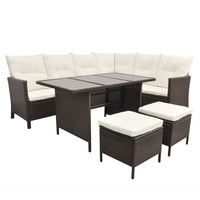 Thumbnail for 4-tlg. Garten-Lounge-Set mit Auflagen Poly Rattan Braun