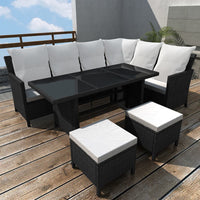 Thumbnail for 4-tlg. Garten-Lounge-Set mit Auflagen Poly Rattan Schwarz