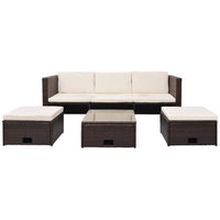 Thumbnail for 4-tlg. Garten-Lounge-Set mit Auflagen Poly Rattan Braun
