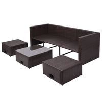 Thumbnail for 4-tlg. Garten-Lounge-Set mit Auflagen Poly Rattan Braun