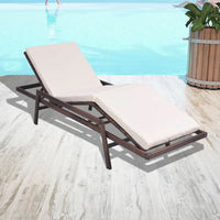 Thumbnail for Sonnenliege mit Auflage Poly Rattan Braun