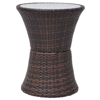 Thumbnail for 3-tlg. Bistro-Set mit Auflagen Poly Rattan Braun