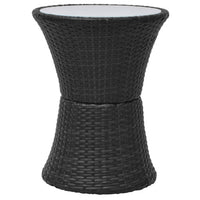 Thumbnail for 3-tlg. Bistro-Set mit Auflagen Poly Rattan Schwarz
