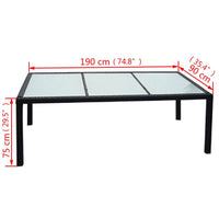 Thumbnail for 9-tlg. Garten-Essgruppe mit Auflagen Poly Rattan Schwarz