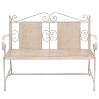 Thumbnail for Gartenbank 115 cm Stahl Vintage Weiß