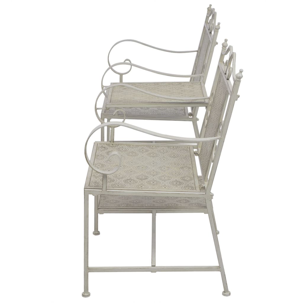 2-Sitzer-Gartenbank 161 cm Stahl Grau