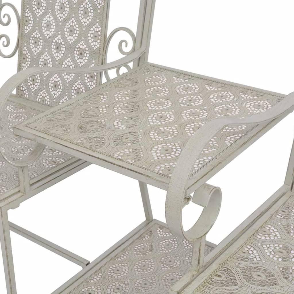 2-Sitzer-Gartenbank 161 cm Stahl Grau