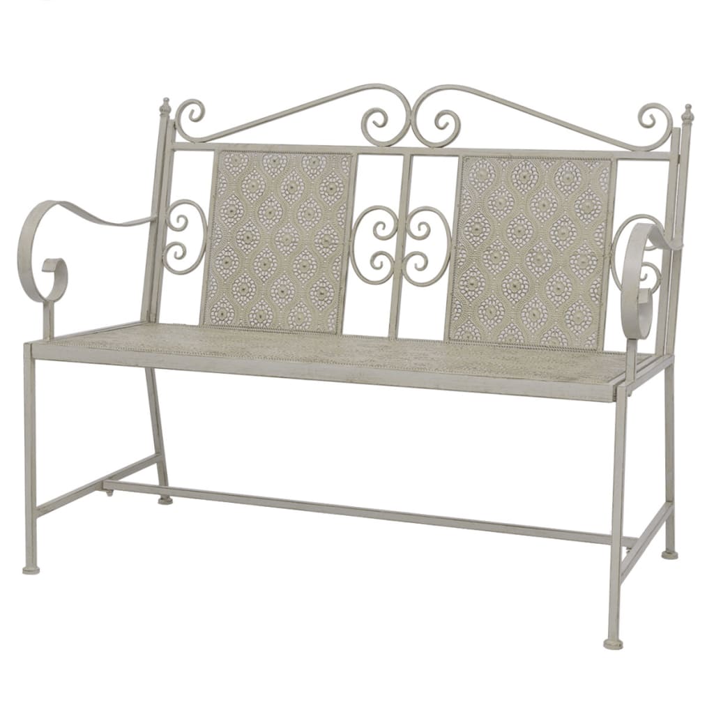 Gartenbank 115 cm Stahl Grau