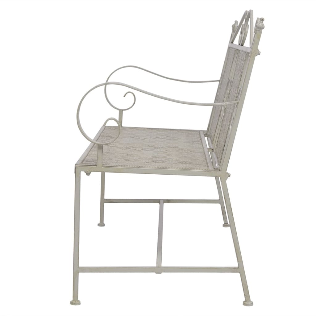 Gartenbank 115 cm Stahl Grau