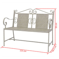 Thumbnail for Gartenbank 115 cm Stahl Grau