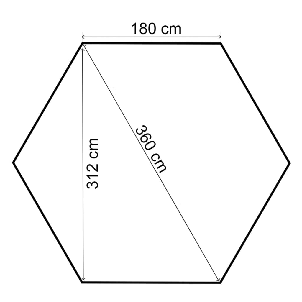 Gartenpavillon mit Vorhängen Hexagonal 360x265 cm