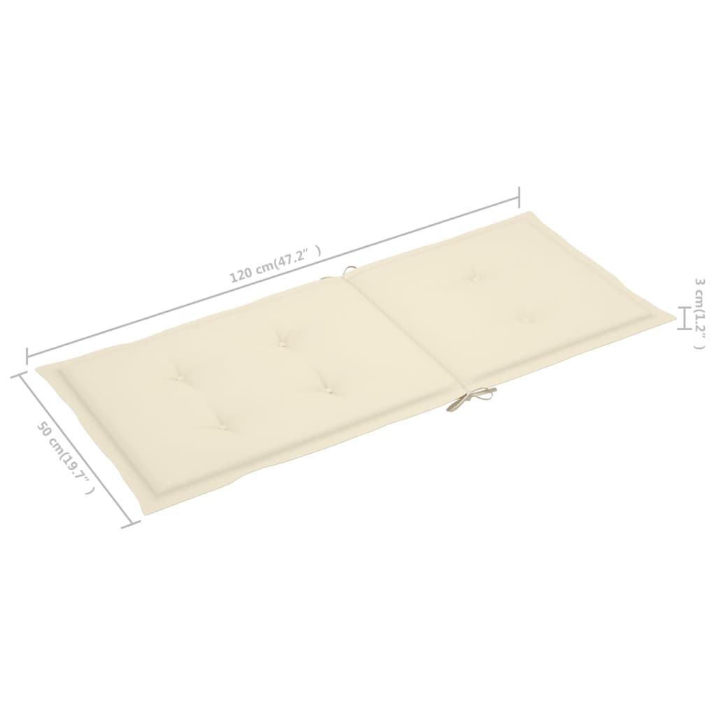 Gartenstuhlauflagen 4 Stk. Creme 120x50x3 cm