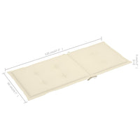 Thumbnail for Gartenstuhlauflagen 4 Stk. Creme 120x50x3 cm