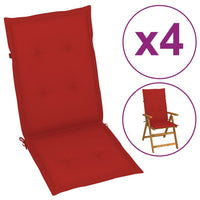 Thumbnail for Gartenstuhlauflagen 4 Stk. Rot 120x50x3 cm