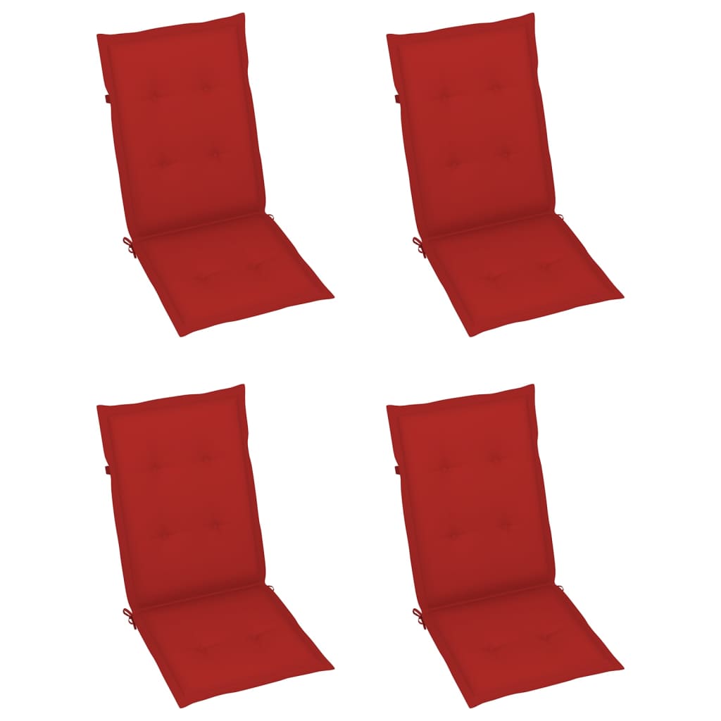 Gartenstuhlauflagen 4 Stk. Rot 120x50x3 cm