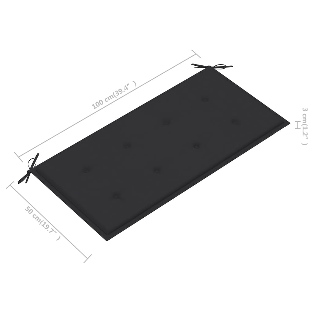 Gartenbank-Auflage Anthrazit 100x50x3 cm