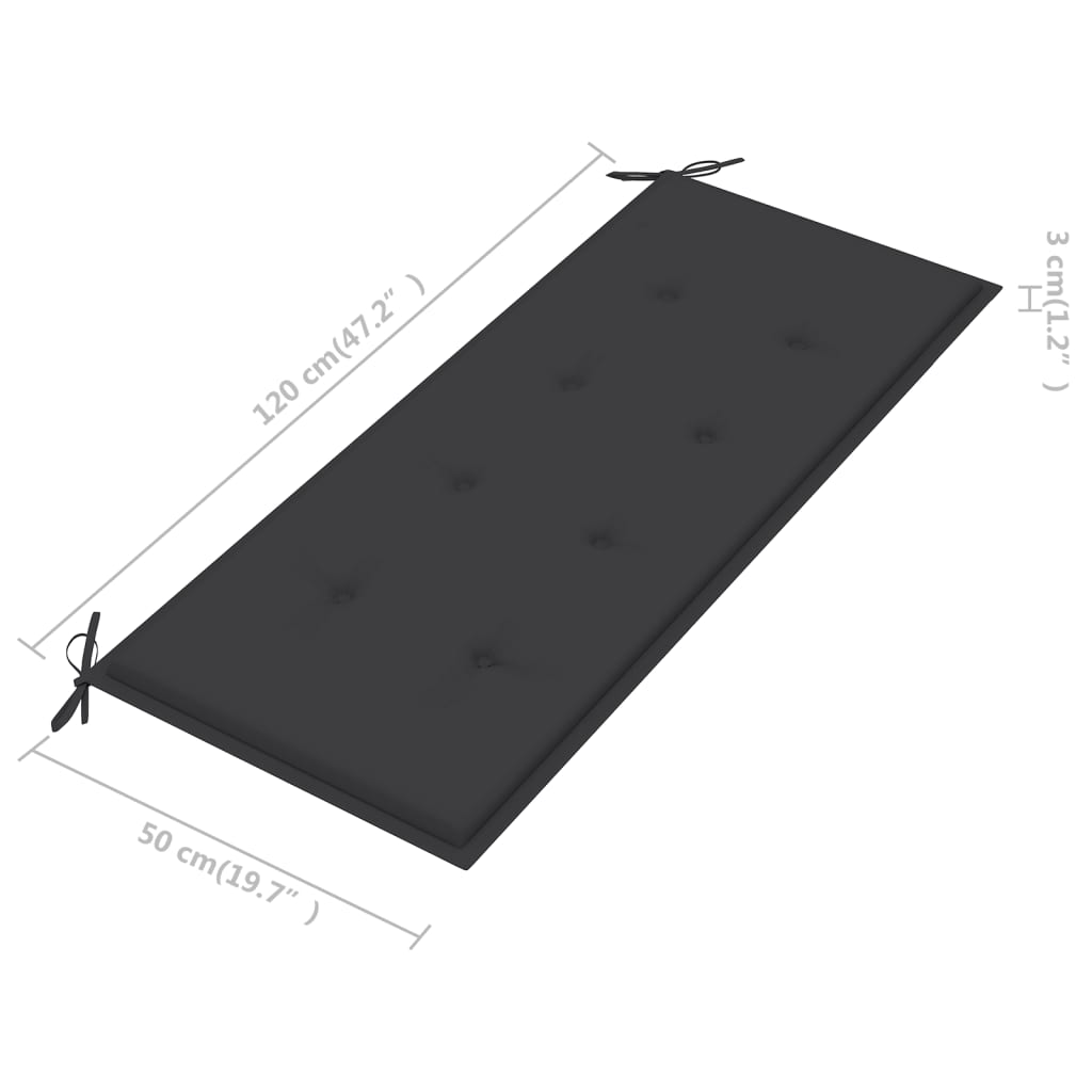 Gartenbank-Auflage Anthrazit 120x50x3 cm