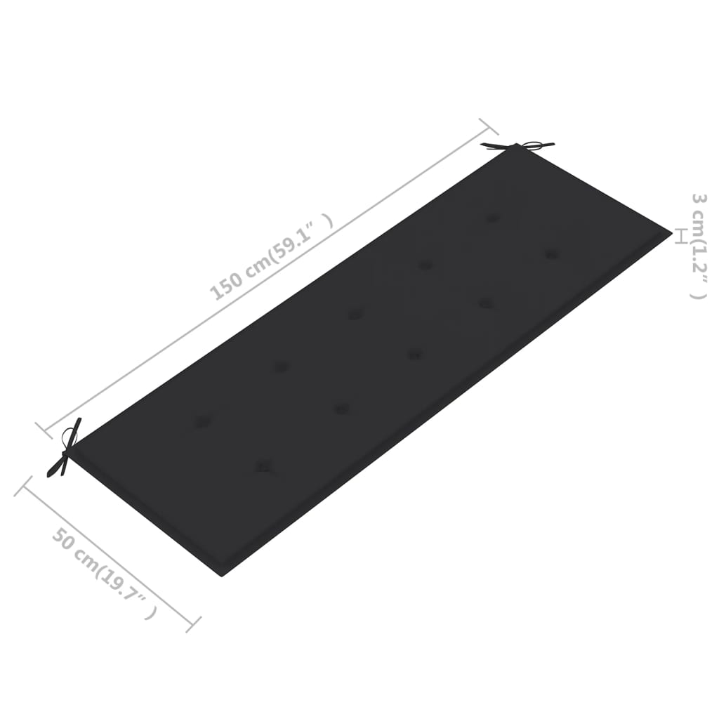 Gartenbank-Auflage Anthrazit 150x50x3 cm