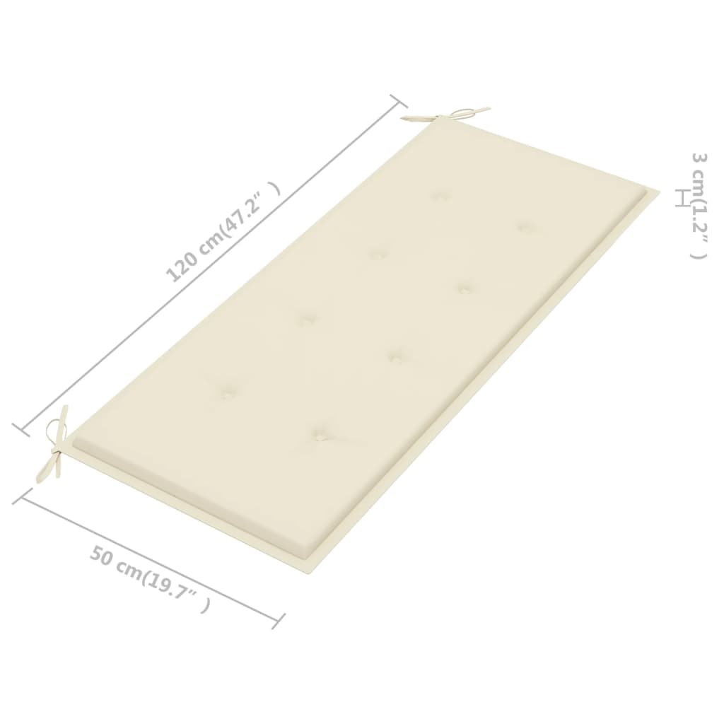 Gartenbank-Auflage Creme 120x50x3 cm