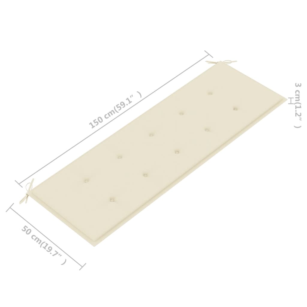 Gartenbank-Auflage Creme 150x50x3 cm