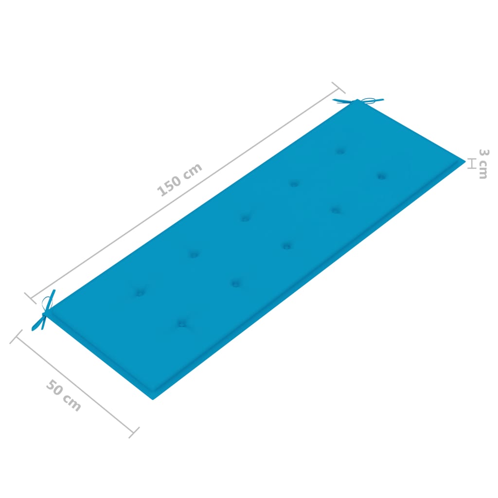 Gartenbank-Auflage Blau 150x50x3 cm