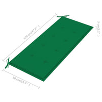 Thumbnail for Gartenbank-Auflage Grün 120x50x3 cm