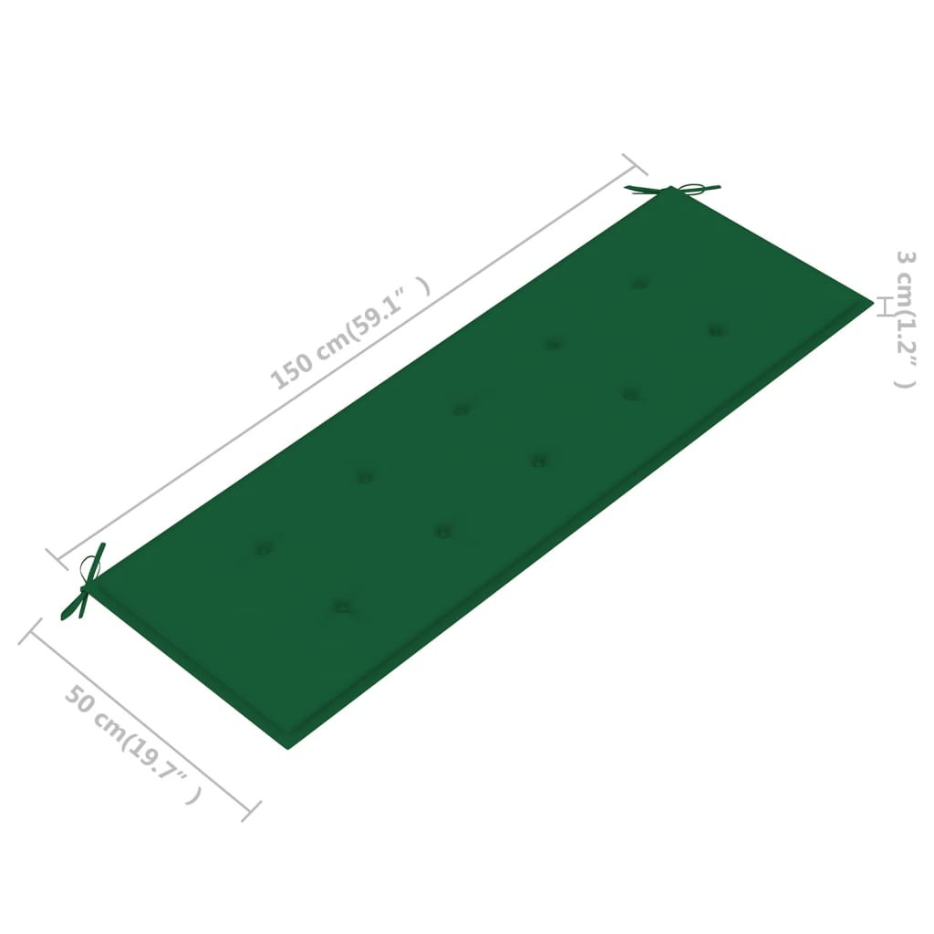 Gartenbank-Auflage Grün 150x50x3 cm