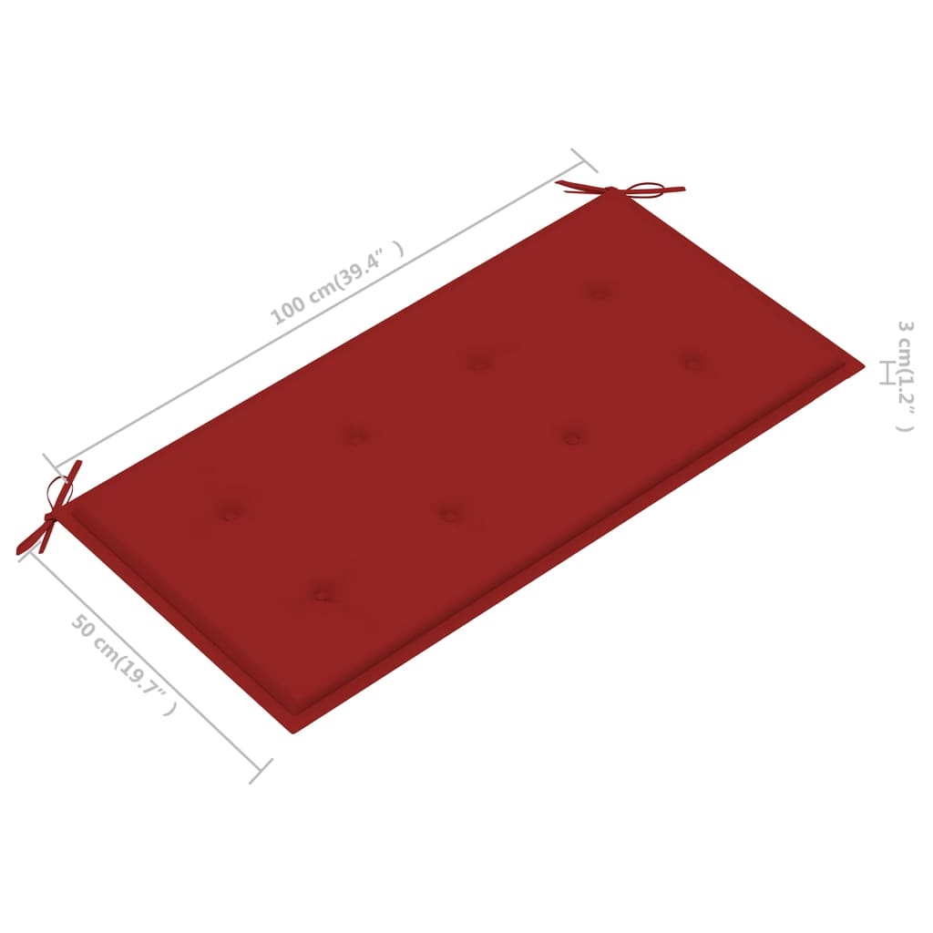 Gartenbank-Auflage Rot 100x50x3 cm