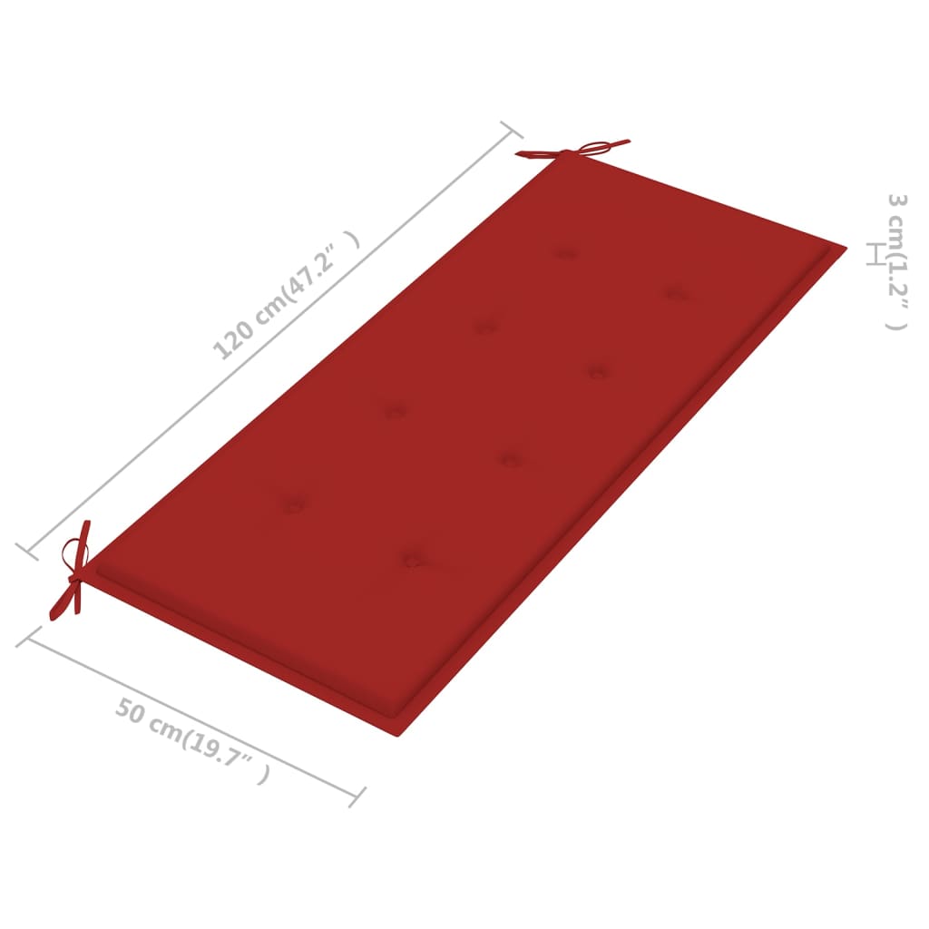 Gartenbank-Auflage Rot 120x50x3 cm