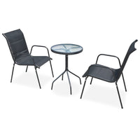 Thumbnail for 3-tlg. Bistro-Set Stahl Schwarz