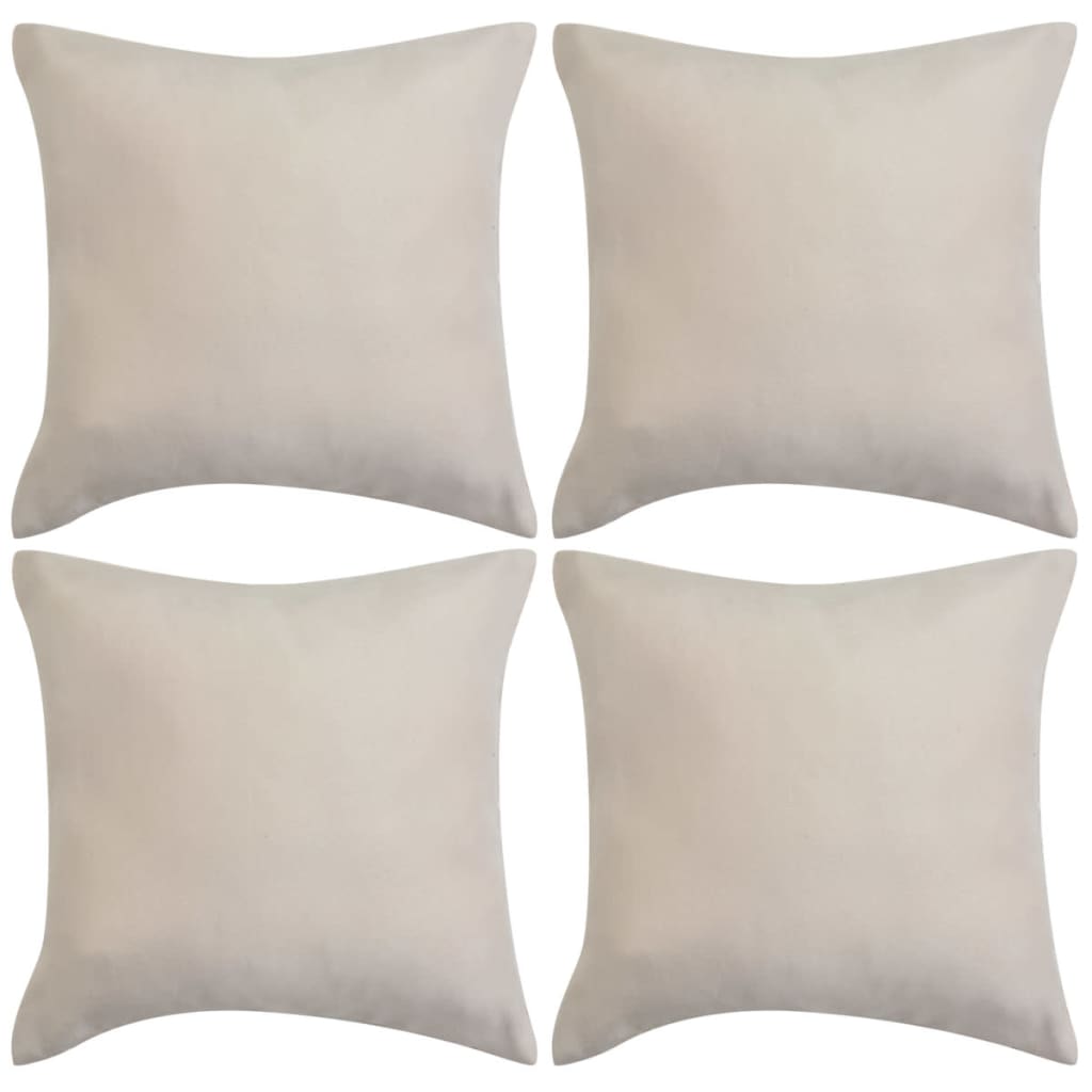 Kissenbezüge 4 Stk. 50x50 cm Polyester Wildleder-Optik Beige