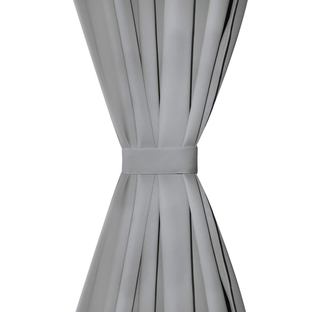 Vorhänge aus Mikro-Satin 2 Stk. mit Schlaufen 140×245 cm Grau