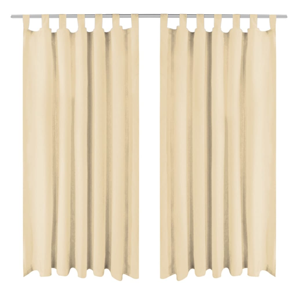 Vorhänge aus Mikro-Satin 2 Stk. mit Schlaufen 140×225 cm Beige