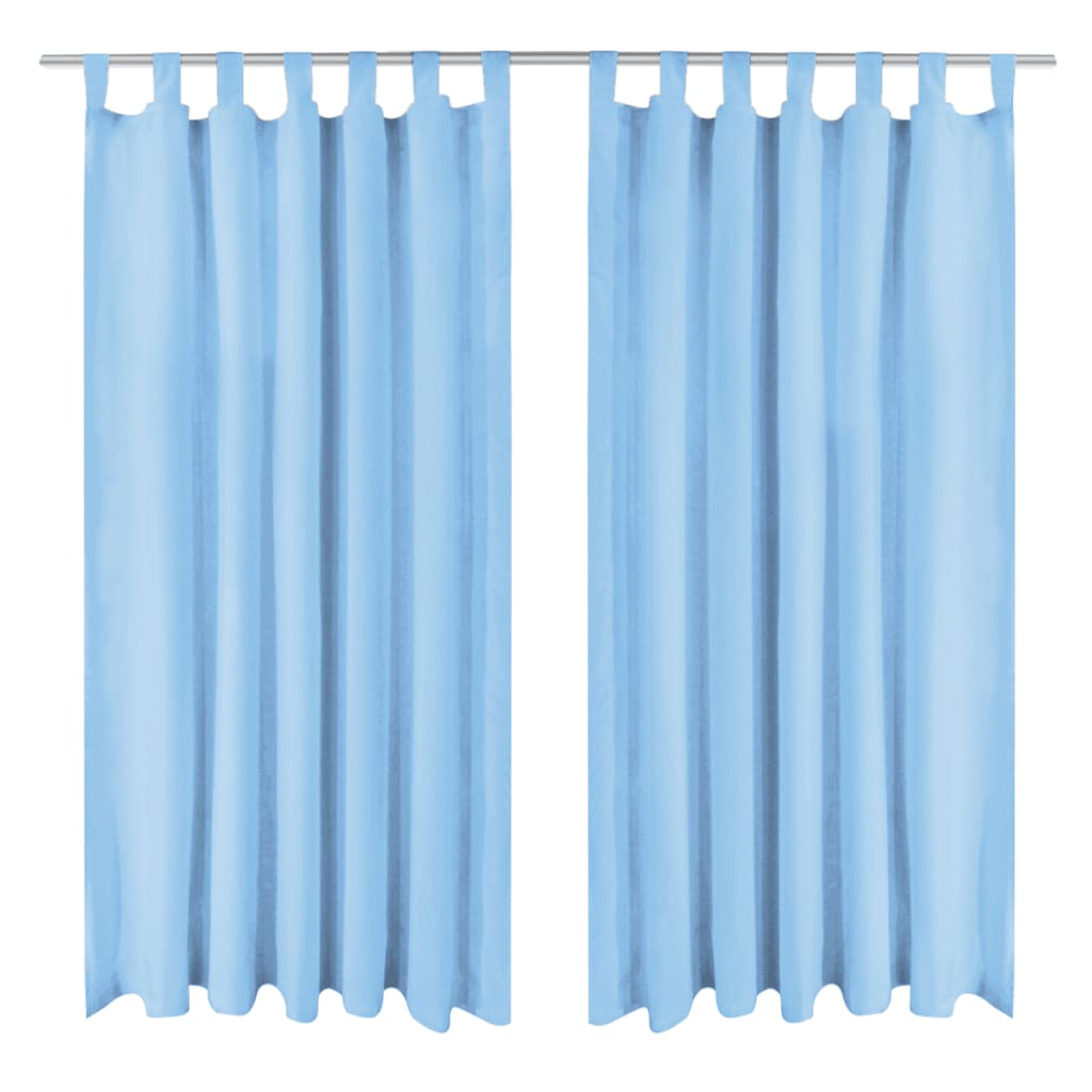 Vorhänge Mikro-Satin 2 Stk. mit Schlaufen 140 x 245 cm Türkis